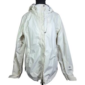 Eddie Bauer White Weatheredge Rainfoil Lined Parka Size L